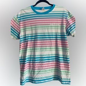Odd Future Men's M Vintage Striped Blue, Pink, Green Tee